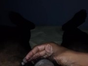  girlfriend jerking boyfriend dick until cum on belly 7/16