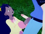 Iris and I have intense sex in the park at night. - Pokémon Hentai 4/16