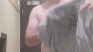 Stripping and jerkng my cock.