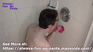Cock locked up while I Deepthroat a Dragon Dick!