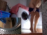 Domination in laundry. Housewife fucked in the washing machine. m1 15/16