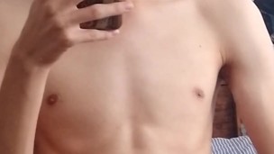 Gorgeous teen cums in front of the mirror after days of hard study