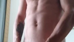 A thick cumshot from the skinny dick