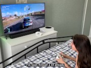 She was just playing xbox and suddenly got a deep slobbery throat fuck 1/16