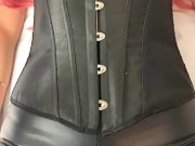 Fucking a juicy cock in ripped leather leggings 16/16