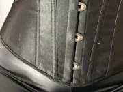 Fucking a juicy cock in ripped leather leggings 4/16