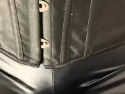 Fucking a juicy cock in ripped leather leggings 7/16