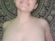 playing with and bouncing my big all natural tits- no makeup sports bra compilation 13/16