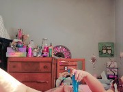 Playing like I'm giving a blowjob then I slide it up my pussy 10/16