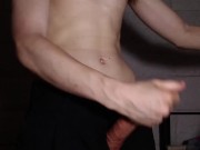 Skinny Boy Dressed Up - Stripping and Oiling my Cock For You ♥ 14/16