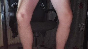 Friend recording me cum under my desk