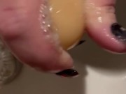 Washing my toys. Vibrators, dildos and butt plug, oh my! 2/16