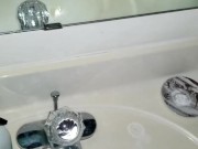 Cum in front of mirror 14/16