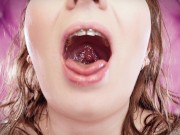 ASMR eating food fetish video - girl with braces eating chocolate man - giantess vore (Arya Grander) 5/16