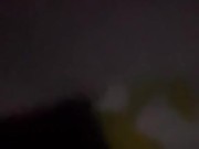 Crazy long walk in fishnets and nude onto a lit street 1/16