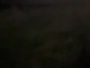 Crazy long walk in fishnets and nude onto a lit street 2/16