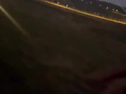 Crazy long walk in fishnets and nude onto a lit street 5/16