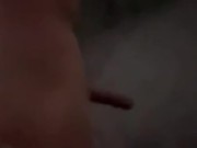 Crazy long walk in fishnets and nude onto a lit street 9/16