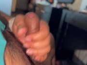 Jerking off my uncut cock