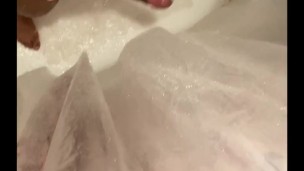 Hot boy stroking his dick with Toothpaste