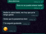 Chat de WhatsApp con mi padrastro caliente, término en su cuarto follando duro 🔥💦😈 10/16