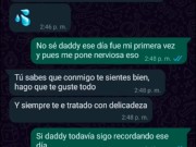 Chat de WhatsApp con mi padrastro caliente, término en su cuarto follando duro 🔥💦😈 2/16