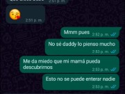 Chat de WhatsApp con mi padrastro caliente, término en su cuarto follando duro 🔥💦😈 7/16