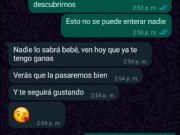 Chat de WhatsApp con mi padrastro caliente, término en su cuarto follando duro 🔥💦😈 9/16