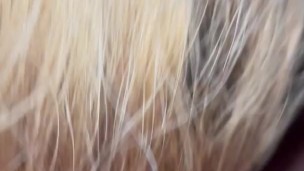 Hot blonde MILF blows dick