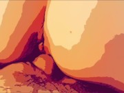 COMIC CARTOON - Teen Sliding Down on Stepdads BIG COCK 1/16