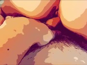 COMIC CARTOON - Teen Sliding Down on Stepdads BIG COCK 12/16