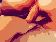 COMIC CARTOON - Teen Sliding Down on Stepdads BIG COCK 13/16