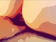 COMIC CARTOON - Teen Sliding Down on Stepdads BIG COCK 7/16