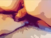 COMIC CARTOON - Teen Sliding Down on Stepdads BIG COCK 8/16