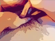 COMIC CARTOON - Teen Sliding Down on Stepdads BIG COCK 9/16