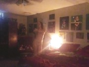 Beth Getting Ready for Bed Again 6/16