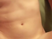 TEEN with Huge Natural Tits CUMS on Massive Random Cock Twice while BF films 16/16