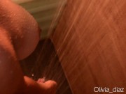 Experimental porn: Hairy armpits and hairy pussy in a relaxing shower. By Olivia Diaz 5/16