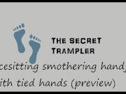 Facesitting smothering handjob with tied hands 1/16