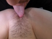 EXTREME CLOSE UP clit licking and eating my sweet young pussy with squirting orgasm asmr 2/16