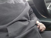 Thick Uncut Cock in Car with Huge Load