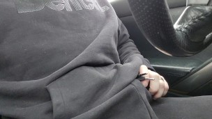 Thick Uncut Cock in Car with Huge Load