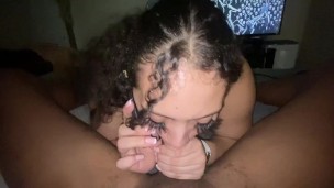BOLD SNEAKY SLUT HAS WHOLE CONVO WITH HUSBAND ON PHONE WHILE CHOKING ON BLACK COCK
