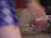 Purple Diamond In Purple Mini Skirt Smoking Cigarettes Playing Video Games 14/16