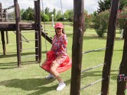 I walk through a public park and play in a hammock for you. SAFE FOR WORK MILF. Send a mail 4 custom 15/16