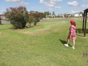 I walk through a public park and play in a hammock for you. SAFE FOR WORK MILF. Send a mail 4 custom 4/16