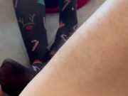 Skinny blowjob and cum on nylon 4/16