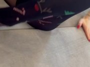 Skinny blowjob and cum on nylon 9/16