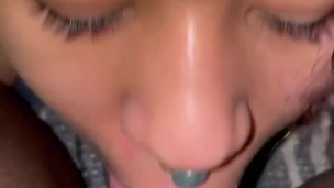 Latina lesbian eats her Ebony GF’s chocolate pussy!