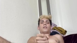 Hairy legs twink CUM hudge morning shot before parents come home (onlyfans video)